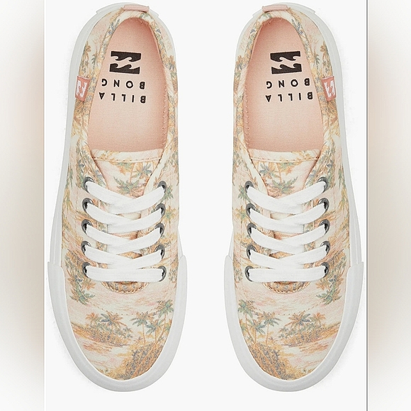 Billabong Tropical Palm Print Platform Sneaker, Size 7 - Picture 2 of 7